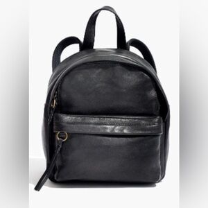Madewell Lorimer Mini Black Leather Backpack